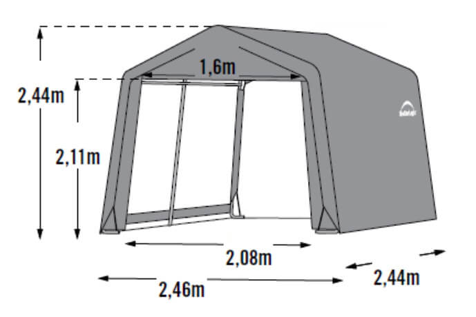 Capanno Box da Giardino Porta Utensili 246x244x244 cm in Acciaio e Polietilene