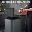 Pattumiera Rettangolare a Pedale 30 L 35x29x61,5 cm con Secchio Interno Rimovibile Chiusura Ammortizzata e Manico in Metallo e PP Grigio Scuro      