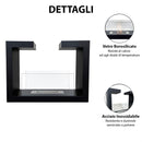 Camino a Bioetanolo da Terra Venus Free Standing Geometrico e Vetri Protettivi Serbatoio 850 ml in Acciaio Verniciato Nero      