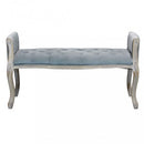 Panca Madelyn in Velluto Grigio 113x48x 45/60 h cm in Legno Grigio