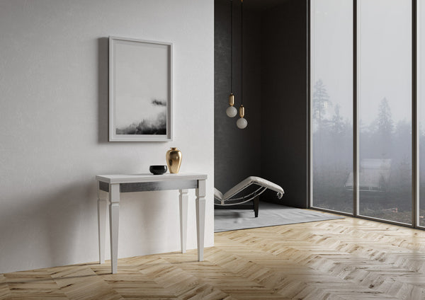 online Console Extensible 90x45-90x80 cm en Mélamine Blanc