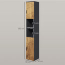 Mobile a Colonna Bagno 30x30x183 cm con 2 Ripiani Aperti e 2 Armadietti a 2 Livelli in Truciolato Rovere      