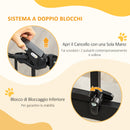 Cancelletto per Cani di Taglia Media e Piccola 74-105x76,2 cm con Chiusura Automatica Nero      