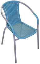 Sedia da Giardino in Ferro con Filo Plastificato Vorghini Contract Petrolio