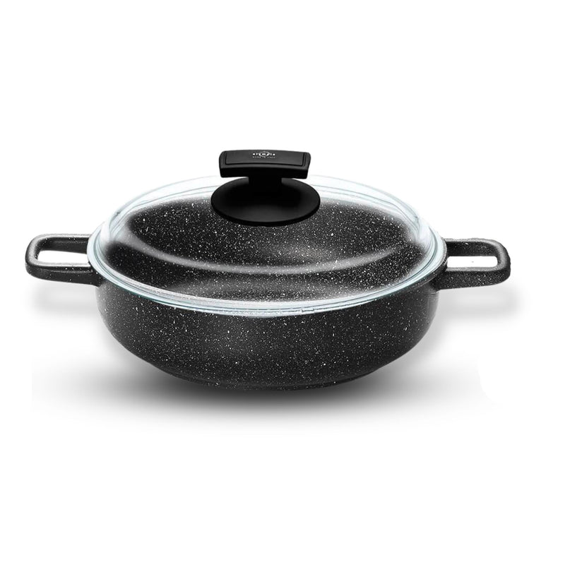 Tegame con Coperchio in Vetro Antiaderente 2 Manici Ø20 cm Olympia Hard Cook