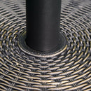 Base per Ombrellone  da 14kg con Effetto Rattan  Ø48x34 cm in Cemento e Plastica Bronzo