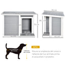 Cuccia per Cani da Esterno 102x70x73 cm in WPC Grigio, Bianco