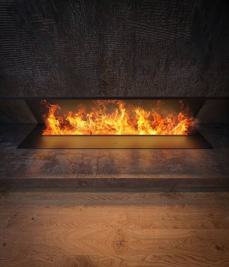 Camino a Vapore Elettrico  Da Incasso 180x50x40 cm Invapo Inside C1800 con Ricarica Automatica in Acciaio Verniciato Nero      