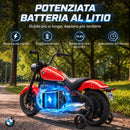 Moto Elettrica per Bambini 3-8 Anni 12 V BMW R18 125x62x83 cm con Batteria al Litio e Rotelle Rimovibili in PP Rossa      