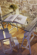 Sgabello Scaletta 60x40x46 cm in Legno Verde Acido