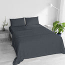 Set Lenzuola Sopra Sotto e 2 Federe Linea Water Washed Grigio Scuro