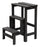 Tabouret échelle 60x40x46 cm en bois gris foncé