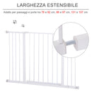 Cancelletto di Sicurezza per Animali Domestici 72-107 cm in Metallo Bianco