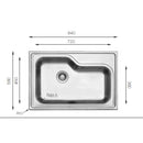 Lavello da cucina monovasca 84x56 cm