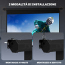 Telo per Proiettore 120" Formato 16:9 Motorizzato con Telecomando Fissaggio a Muro e Soffitto Nero      