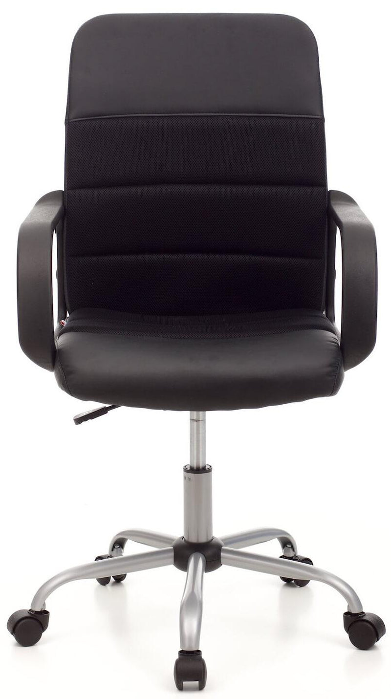 Sedia da Ufficio Operativa in Similpelle e Tessuto Soft Nera