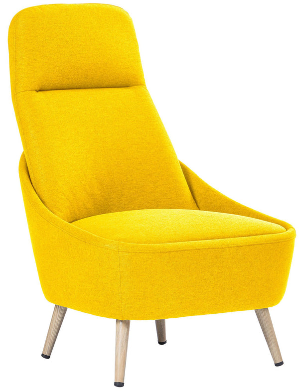 online Fauteuil Rembourré en Tissu avec Pieds en Acier Tosini Memphis Jaune