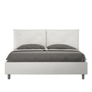 Letto Matrimoniale con Alzata Comoda Imbottito in Similpelle Appia Bianco Varie Misure