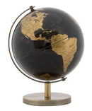Mappamondo Bronzo Small Ø13x17 cm Plastica e Ferro Nero e Bronzo