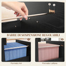 Armadio per Ufficio 40x42x130,8 cm a 4 Cassetti con 2 Serrature e Barra Portadocumenti in Truciolato Nero      