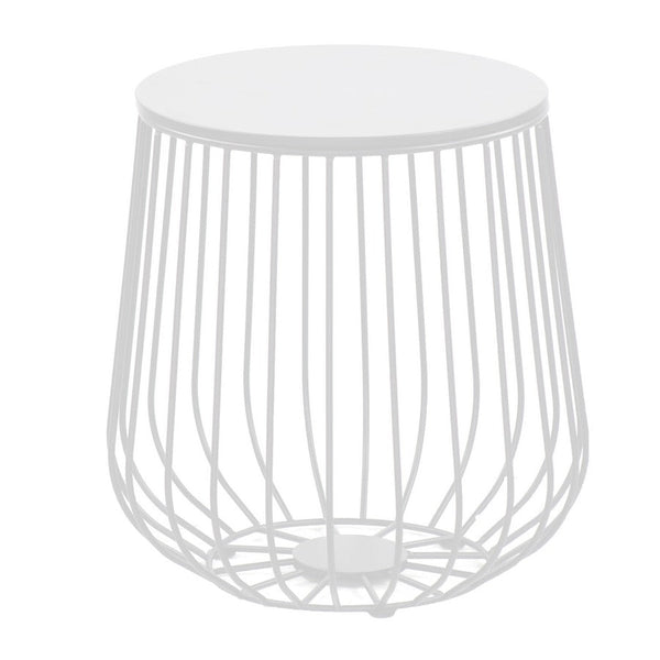 prezzo Tavolino da Caffè Ø41,5x43 cm in metallo con ripiano in legno Bianco