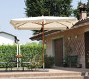 Ombrellone da Giardino 3x3 m Palo Ø48 mm in Legno Vorghini Classic Ecrù