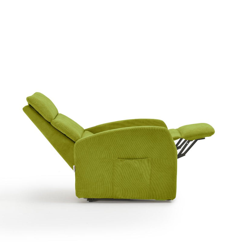 Poltrona Alzapersona Elettrica 2 Motori 72x111x86 cm Martina in Microfibra Dispositivo Medico 1 Verde