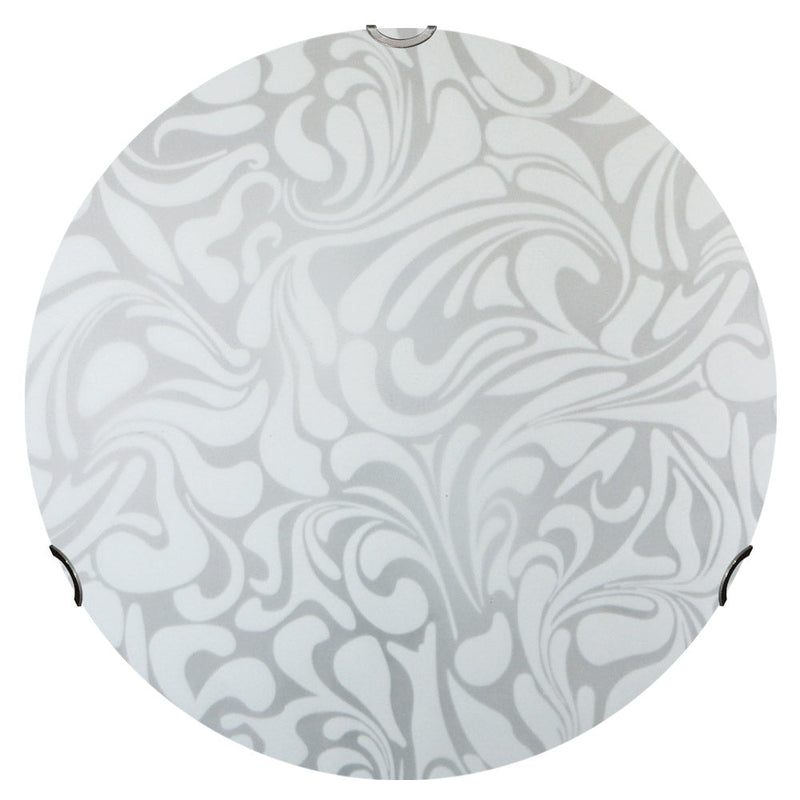 Plafoniera 1xE27 Ganci Cromo Vetro Lastra Bianco Sabbiato E-Energy Daniel