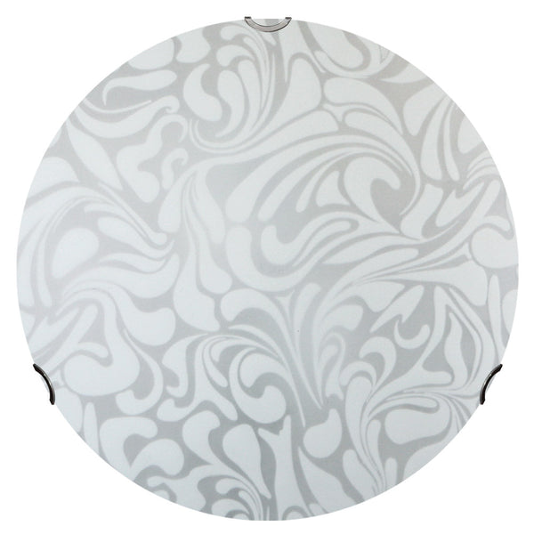 acquista Plafonnier 1xE27 Crochets Chrome Plaque Verre Sablé Blanc E-Energy Daniel