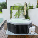 Vasca Idromassaggio Piscina Spa Toscana Plus Smart 6 Adulti 1200 L 193x193x73A cm Effetto Legno Argento 