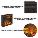 Camino Elettrico da Pavimento Effetto Fiamma 1500W Tagu Hagen Grigio Scuro