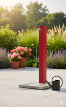 Fontana da Giardino con Rubinetto e Base in Cemento Belfer 42/QBM Rosso