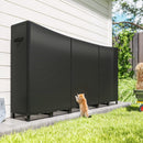 Legnaia da Esterno 235x31x116 cm con Telo Impermeabile e Struttura Regolabile in Metallo Nero      