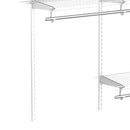Organizer in Acciaio da Parete 249,4x38,8x162 cm 9 Ripiani Regolabili e 5 Aste per Appendere in Acciaio Bianco