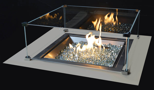 Brûleur à gaz GPL effet cheminée 46x46x20 cm 9,7 kW en acier Italkero Square online