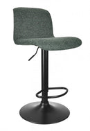 Set 2 Sgabelli Bar 41x46x86/107 cm in Poliestere Rafael Nero-Verde Scuro