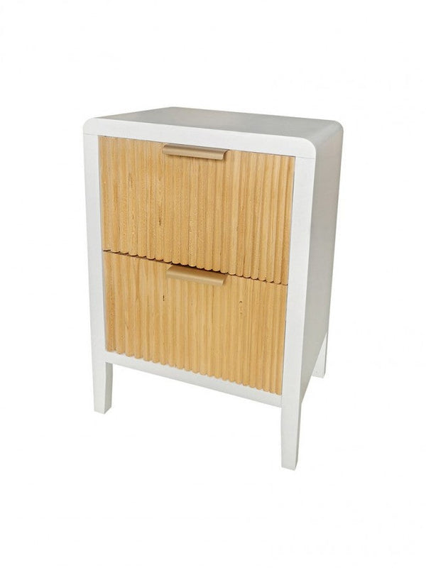 Commode Charley 2 tiroirs 40x30x60 cm en bois blanc sconto