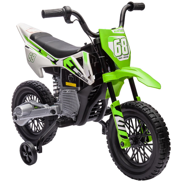 online Moto Elettrica per Bambini con Rotelle e Indicatore di Carica Verde