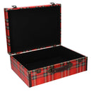 Set 3 Valigie in similpelle design scozzese rettangolare