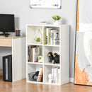 Libreria a Cubi 65,5x30x97,5 cm 6 Vani a Giorno Rivestimento in Melamina Bianco  