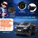 Macchina Elettrica per Bambini con Telecomando Luci LED e Clacson Nero 