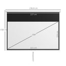 Telo per Proiettore 100"" Rapporto 16:9 236,8x8x158 cm Fissaggio a Muro e Soffitto per Casa e Ufficio Bianco