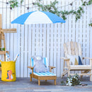 Lettino Prendisole per Bambini 90x59x53 cm con Ombrellone Azzurro e Bianco