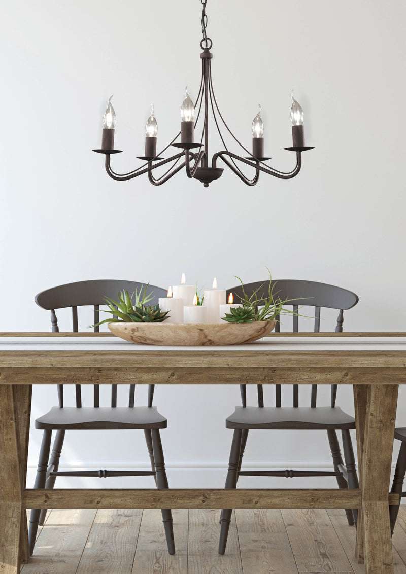 Lampadario da Interno  E14 in Metallo Ruggine