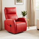 Poltrona Massaggiante 73,5x97x108 cm Reclinabile e Riscaldante con Poggiapiedi e Telecomando in Pelle PU Rosso      
