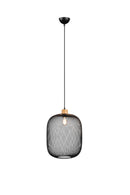 Lampada a Sospensione da Interno   in Metallo Nero Opaco