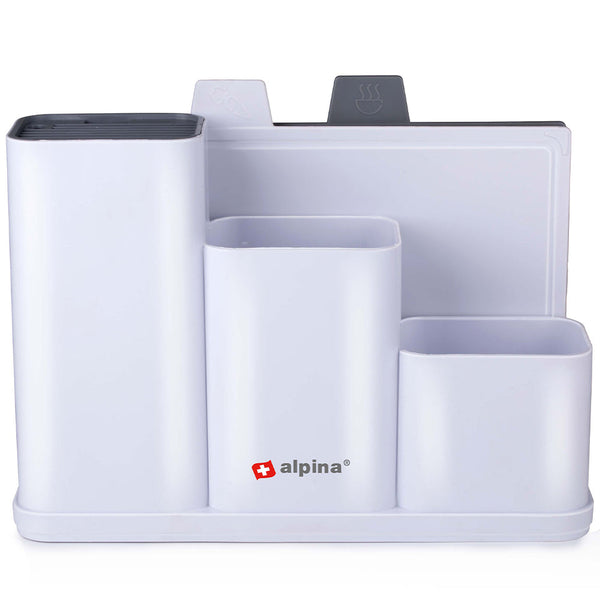 acquista Portamensoli da Cucina 34x13x23 cm per Coltelli Posate con 2 Taglieri Alpina