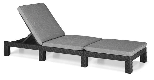 acquista Chaise longue de jardin 195x65x25,5 cm avec coussin en résine Keter Daytona Anthracite