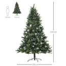 Albero di Natale Artificiale 210 cm 1622 Rami con Pigne  Pino Verde