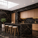 Set 6 Pannelli Decorativi Area 4,3 mq 120x60 cm Rivestimento Murale Effetto Marmo in PVC Nero     